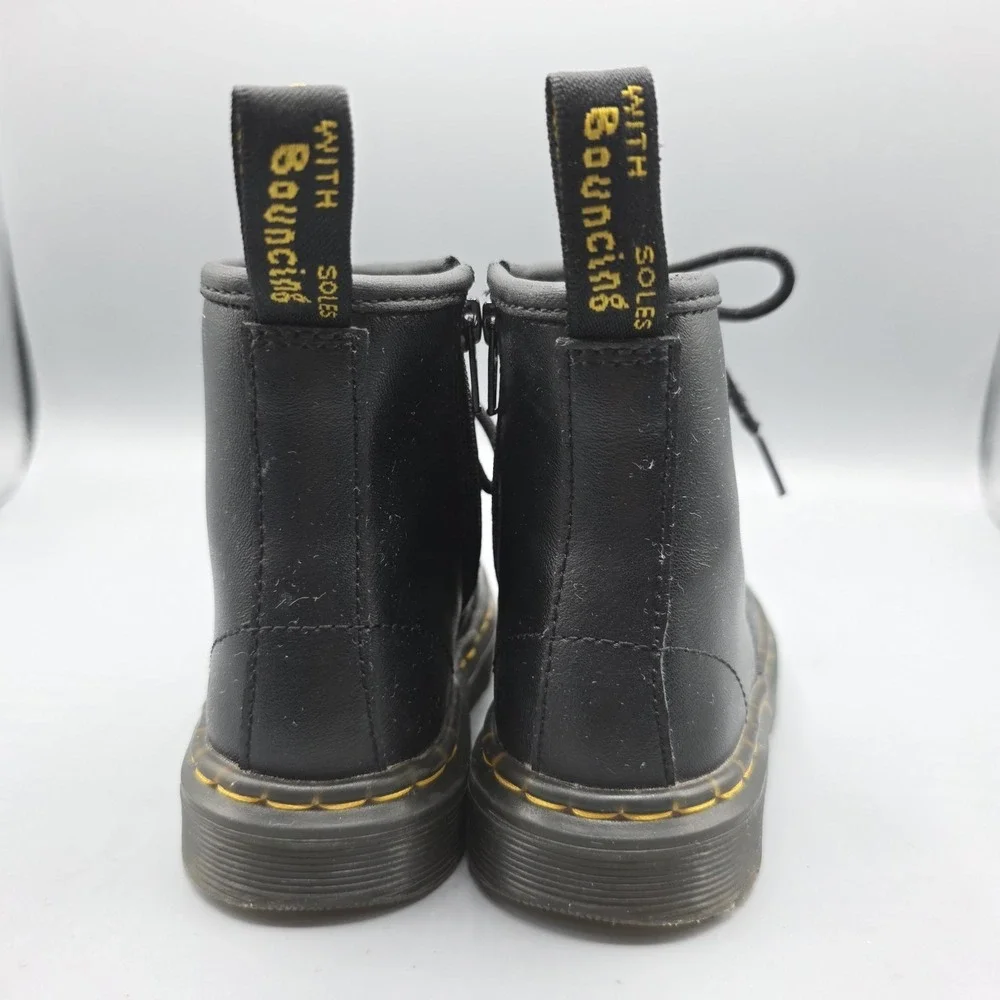 Dr. Marten's Zavala Boots‎ Toddler Size 9 Black Leather Combat Zipper Lace Up